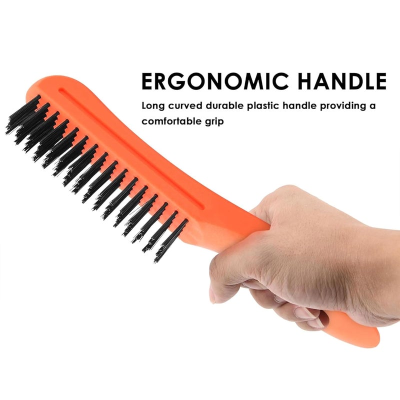 درافل فرشاة سلكية من دورافيل بمقبض بلاستيكي منحني لتنظيف الصدأ وإزالة الطلاء - برتقالي - Image 4